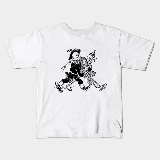 Vintage Wizard of Oz with Dorothy Kids T-Shirt by MasterpieceCafe